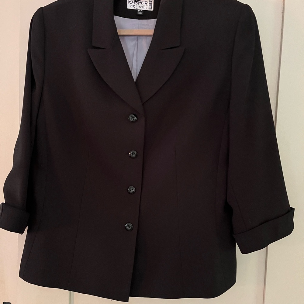 Kasper Black Blazer Professional Suit Jacket